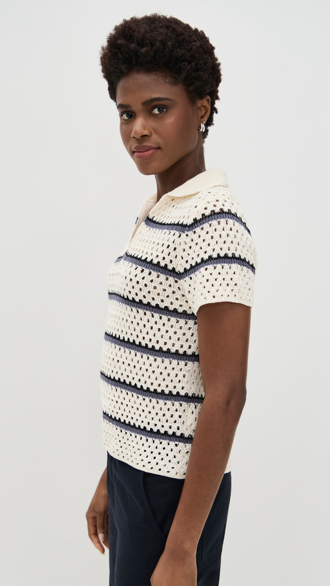 Macrame Stripe Henley Tee - 3