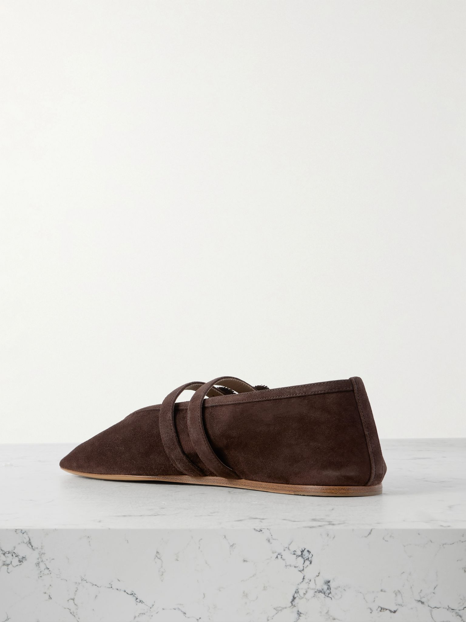 Claudia suede Mary-Jane ballet flats Chocolate - 3