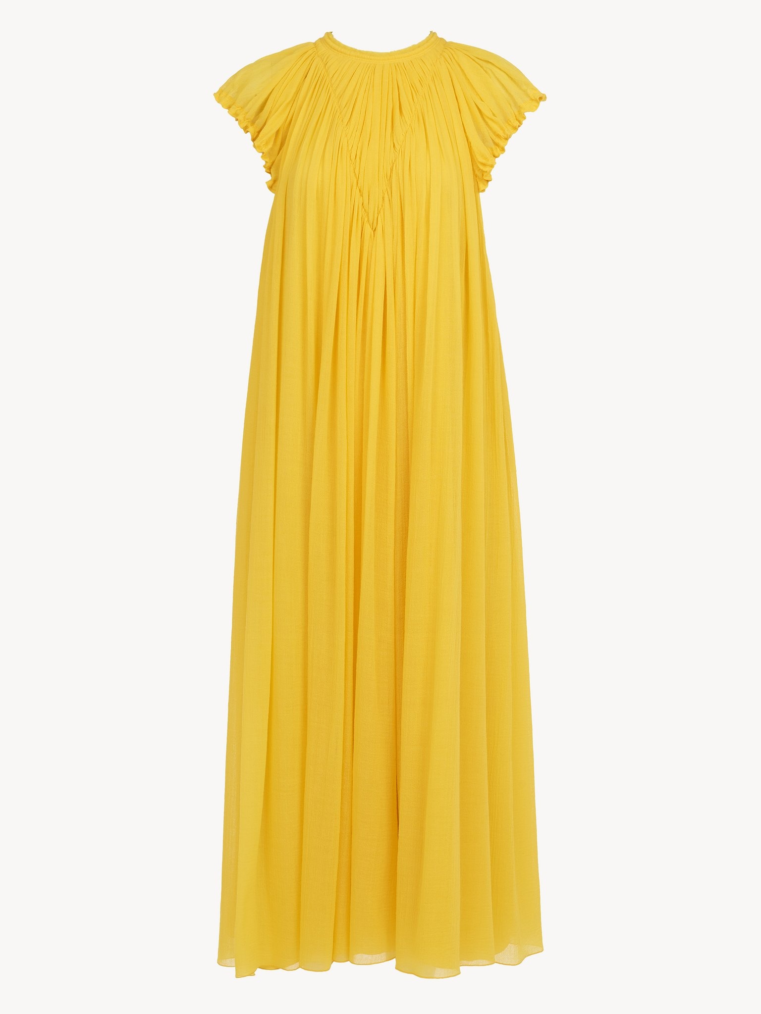 GATHERED CAP-SLEEVE DRESS - 4