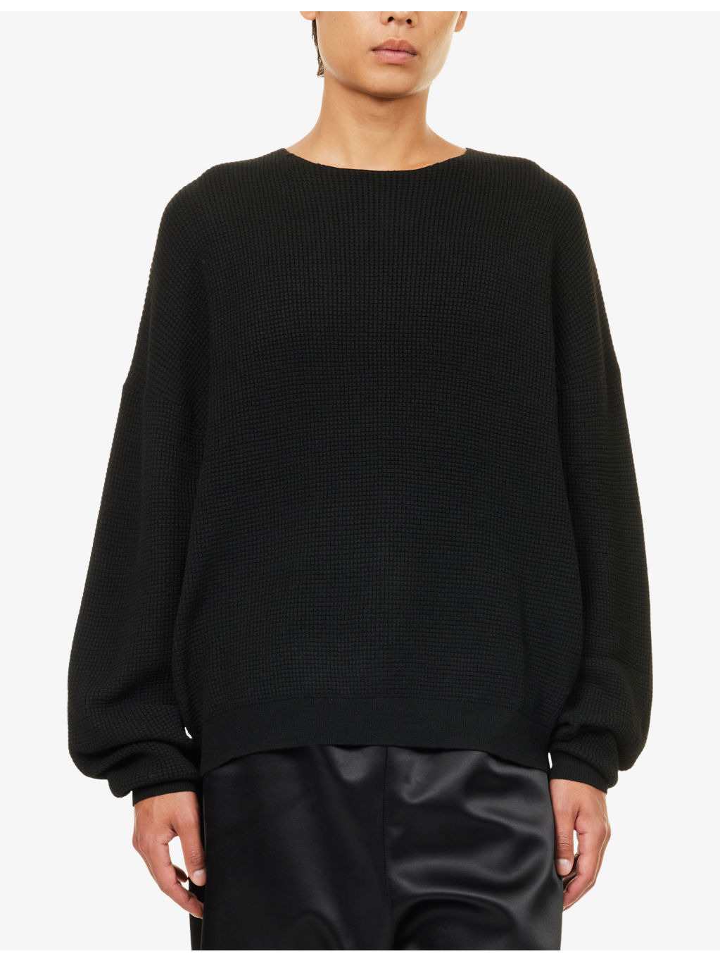 Waffle Long-Sleeve Knitted Jumper - 3