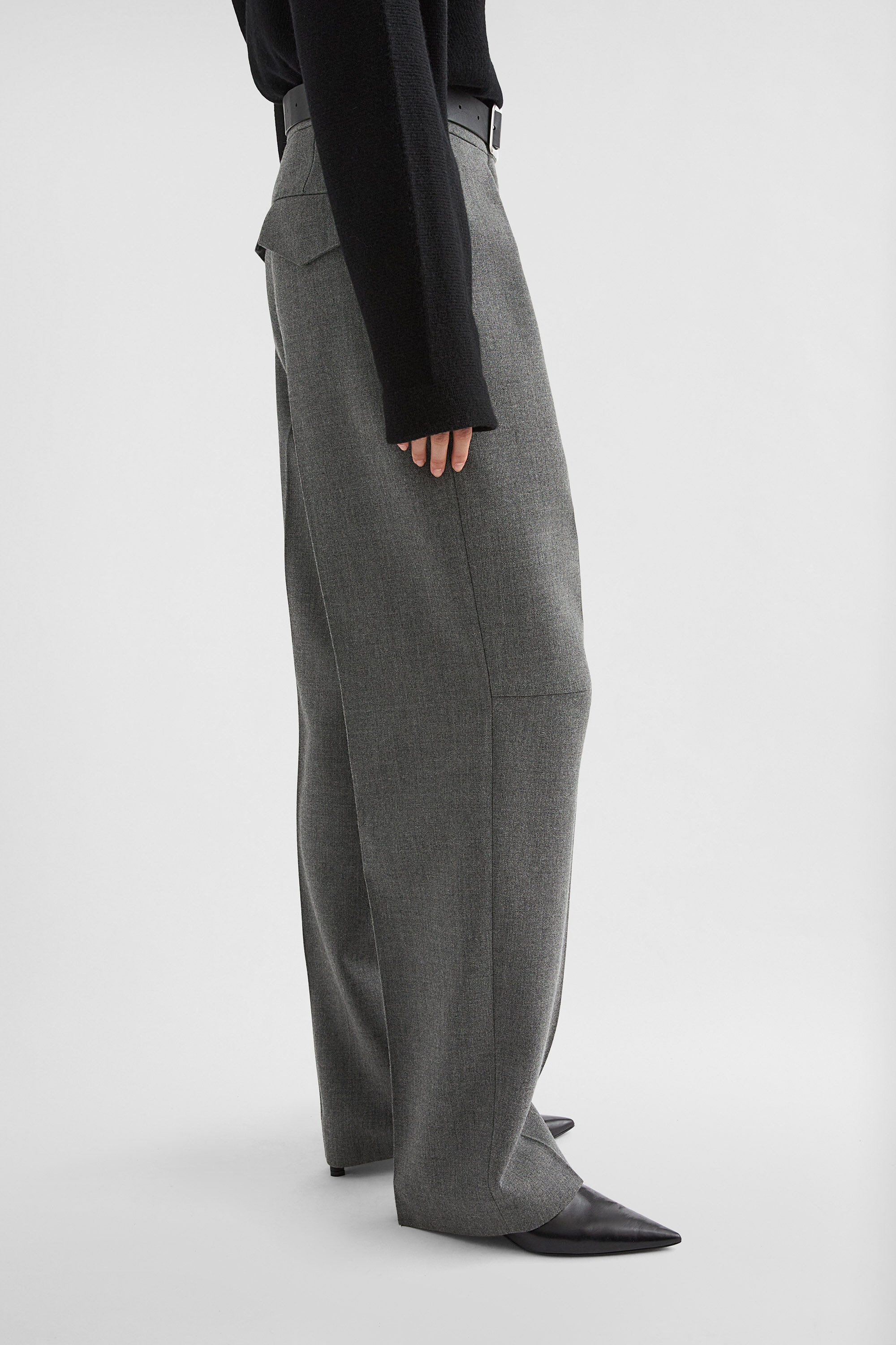 Wool Canvas Tailored Trousers - 5