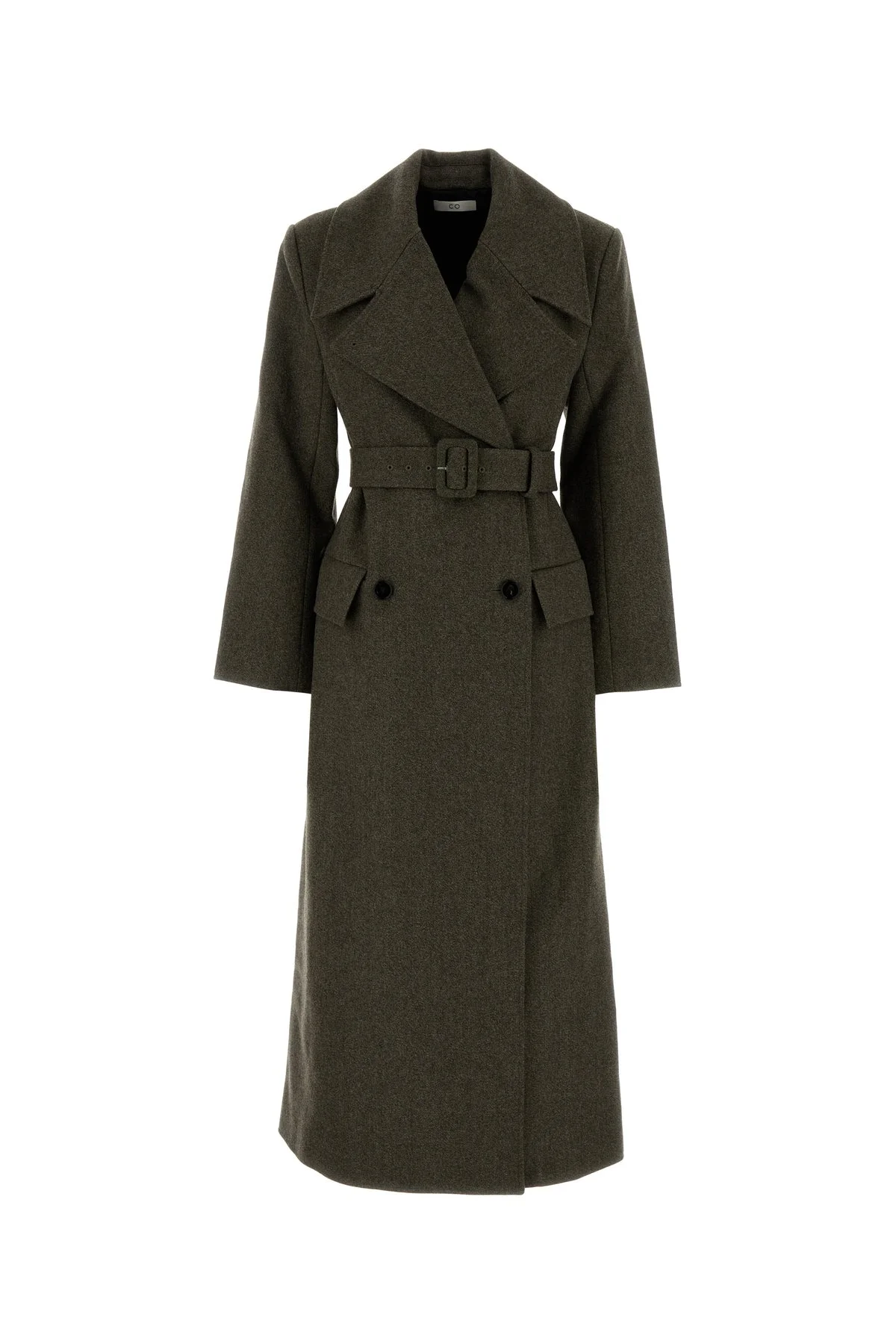 Melange sage green wool coat - 1