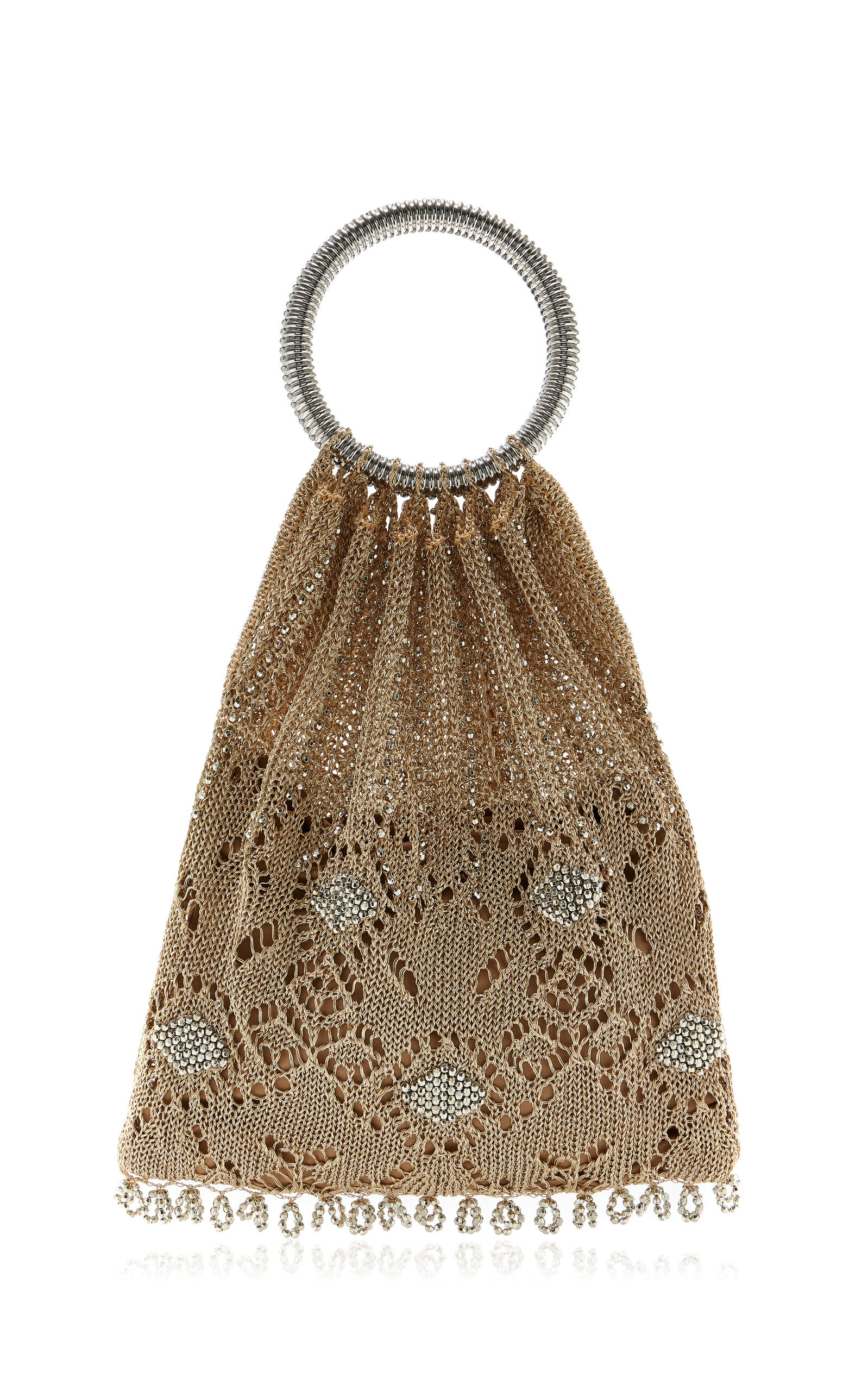 Crystal Mesh Top Handle Bag gold - 1