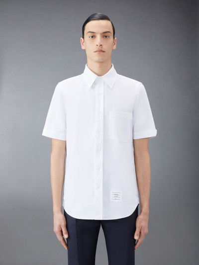 Thom Browne STRAIGHT FIT BUTTON DOWN SHORT SLEEVE SHIRT W/ CF GG PLACKET IN OXFORD outlook