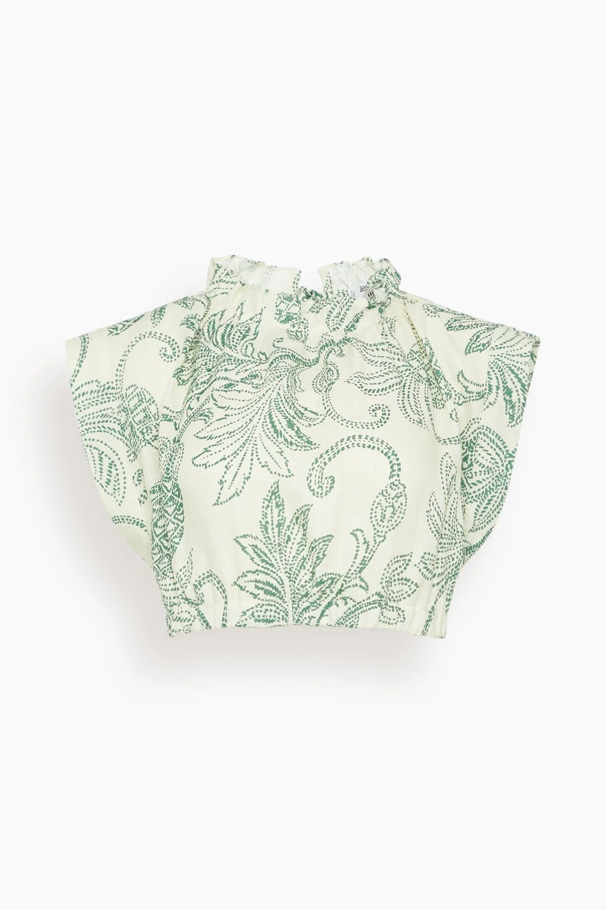 Muna Ruched Crop Top in Mokata Green - 1