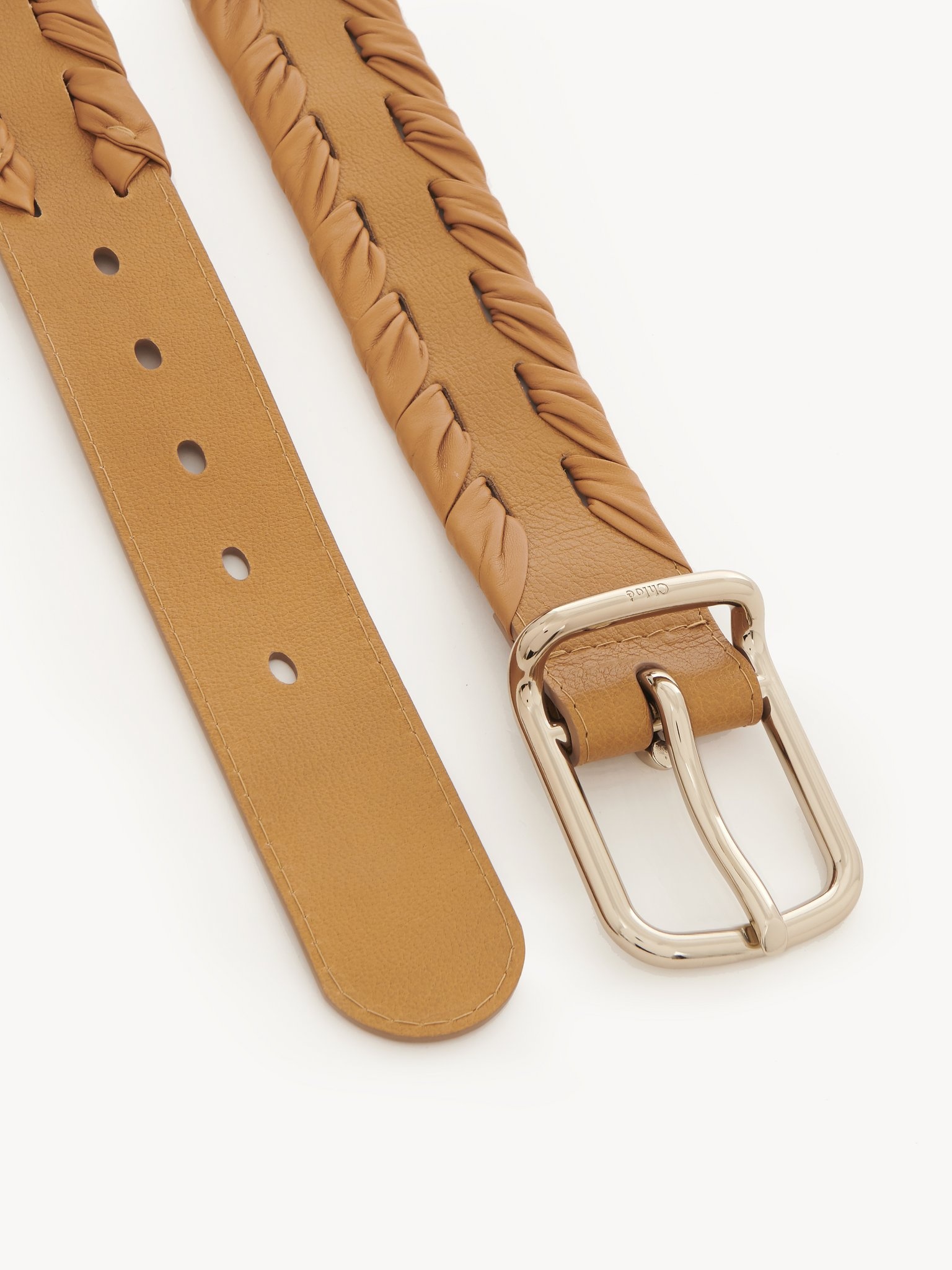 【関税込み】Chloe タン Joe Weaved ベルト Chloé JOE WEAVED BELT | REVERSIBLE