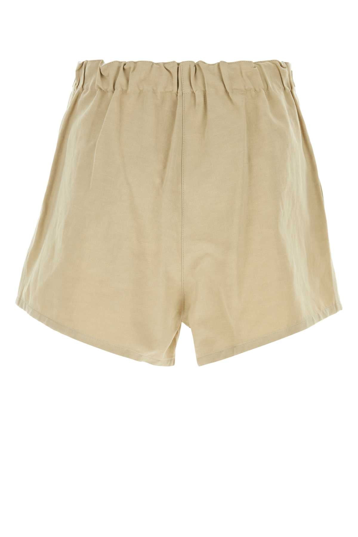 Prada Women Beige Cotton Blend Shorts - 2