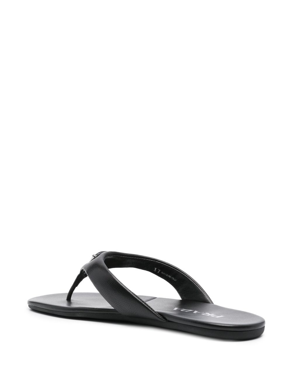 enamel-triangle leather flip flops - 3
