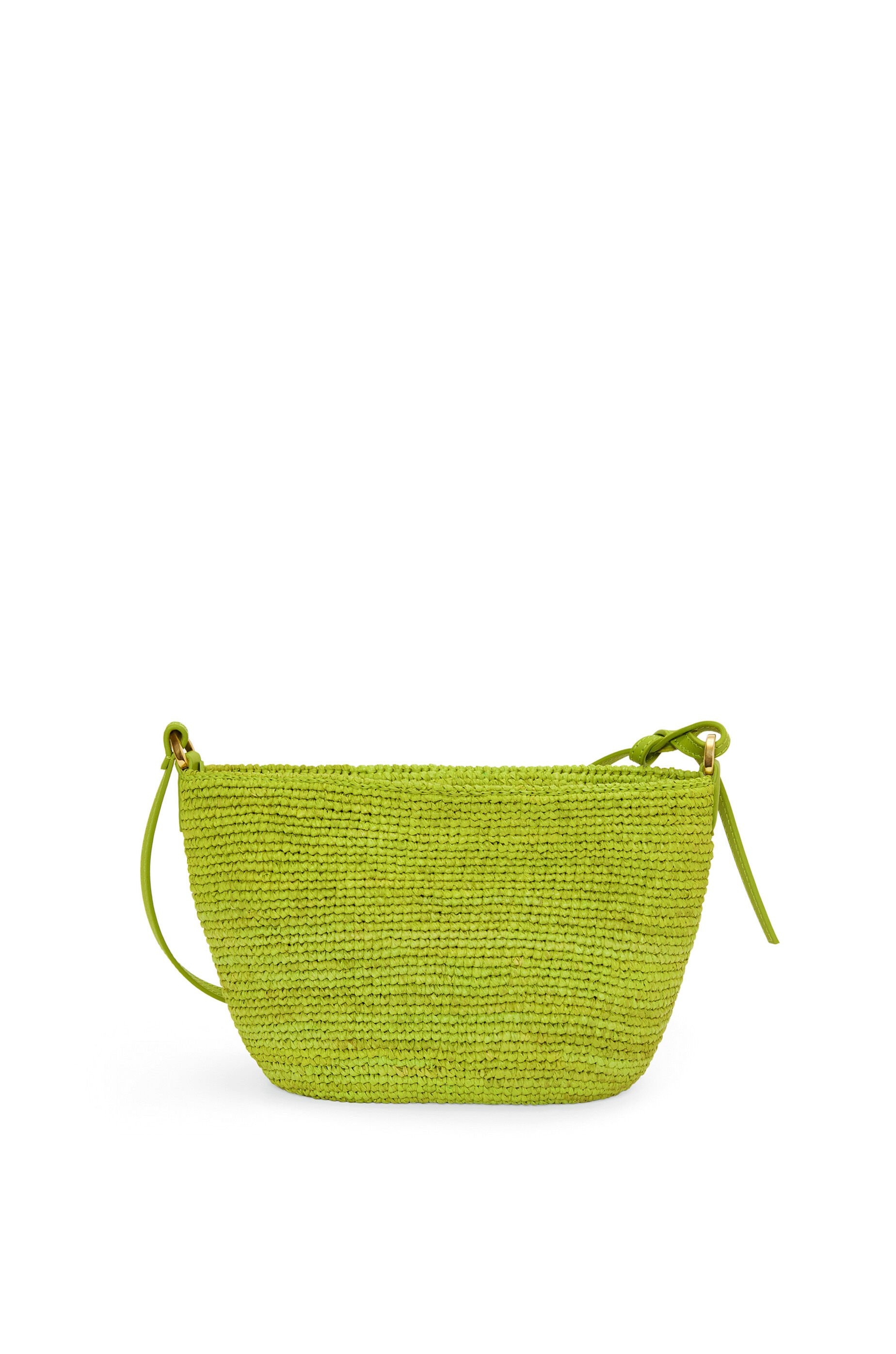 Slit Pochette bag in raffia and calfskin - 4