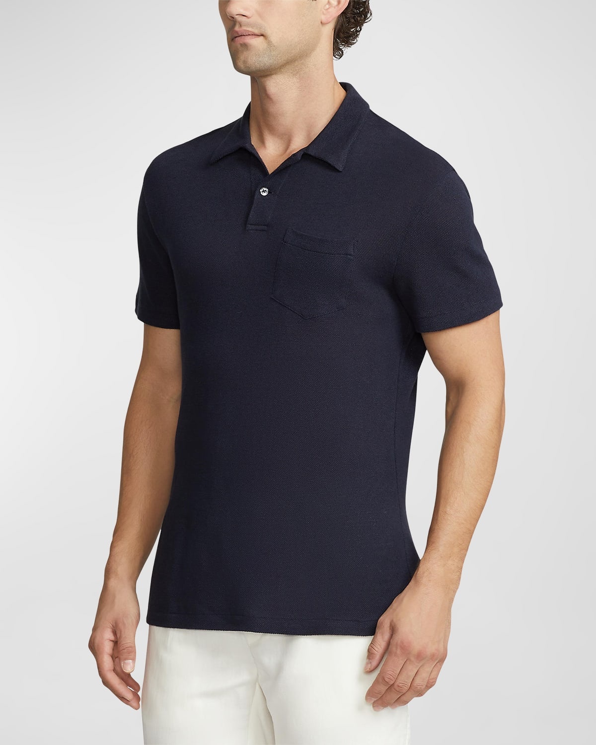 Men's Linen-Cotton Piqué Polo Shirt - 6