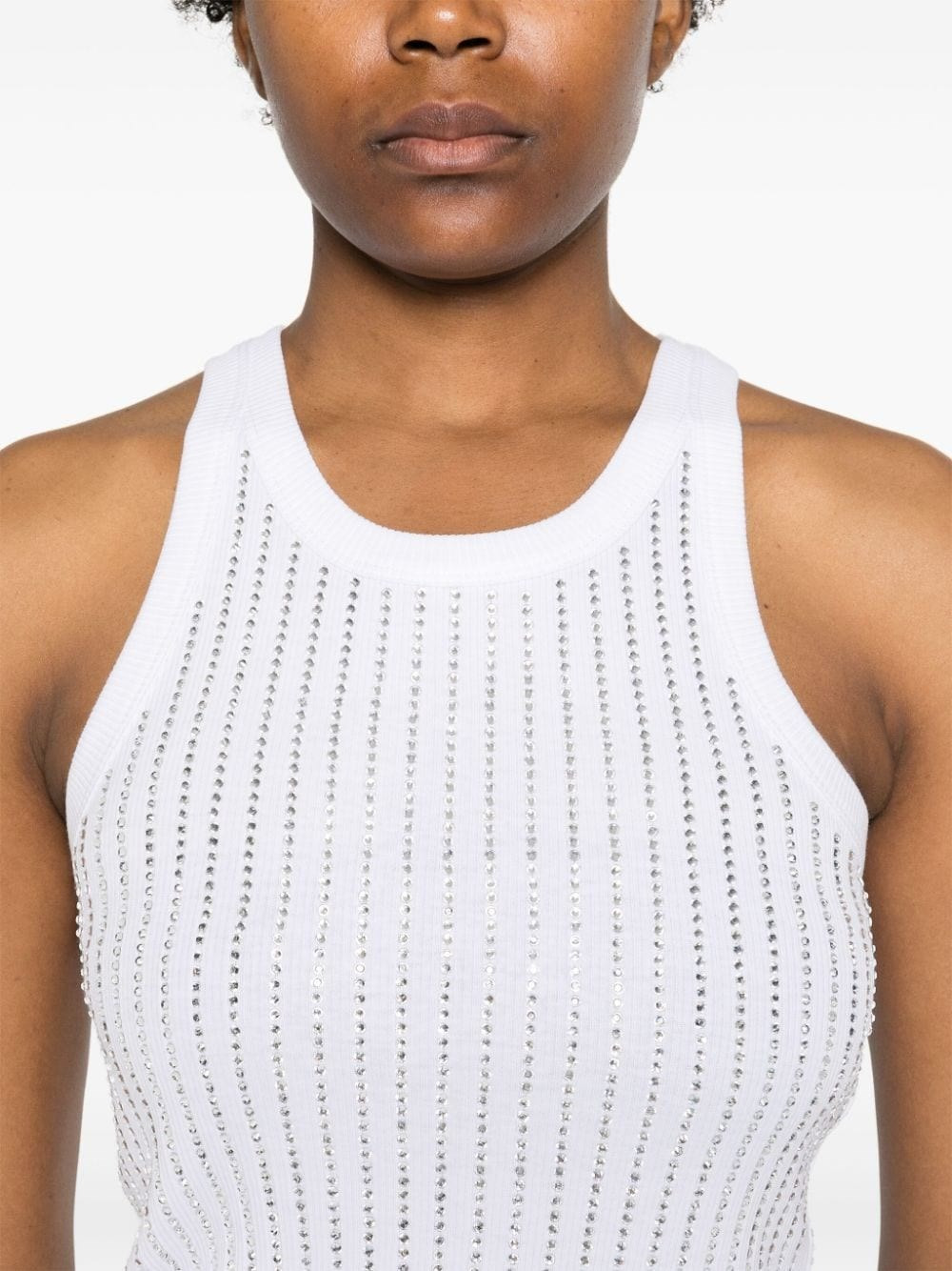 Strass embellished cotton top - 3