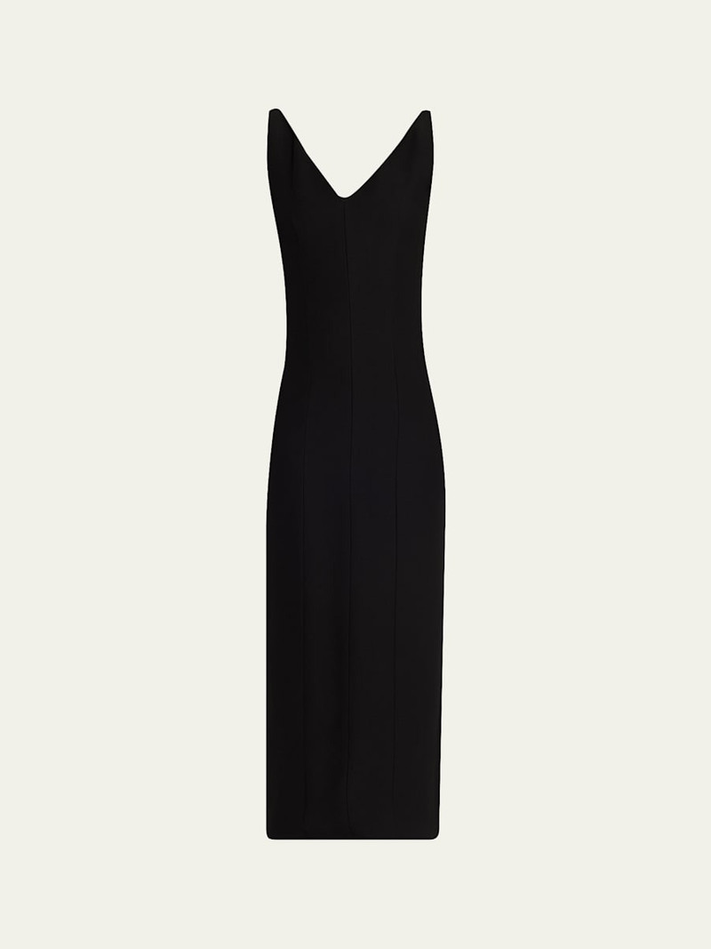 Willa Sleeveless Silk Wool Midi Dress 1