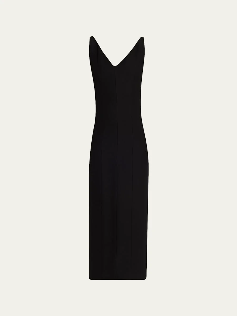 Willa Sleeveless Silk Wool Midi Dress - 1