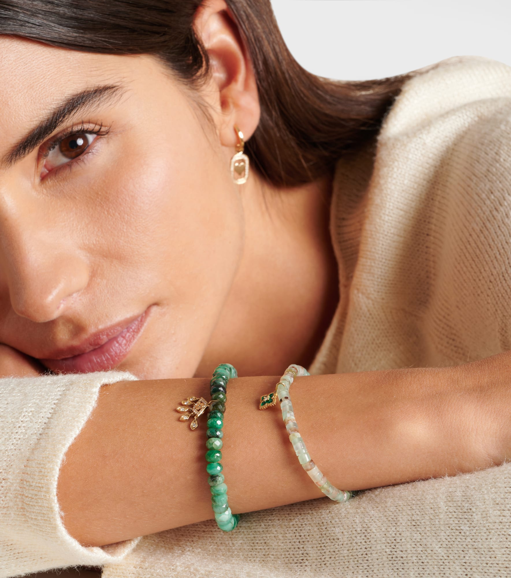 Evil Eye Fringe 14kt gold bracelet with diamonds - 2