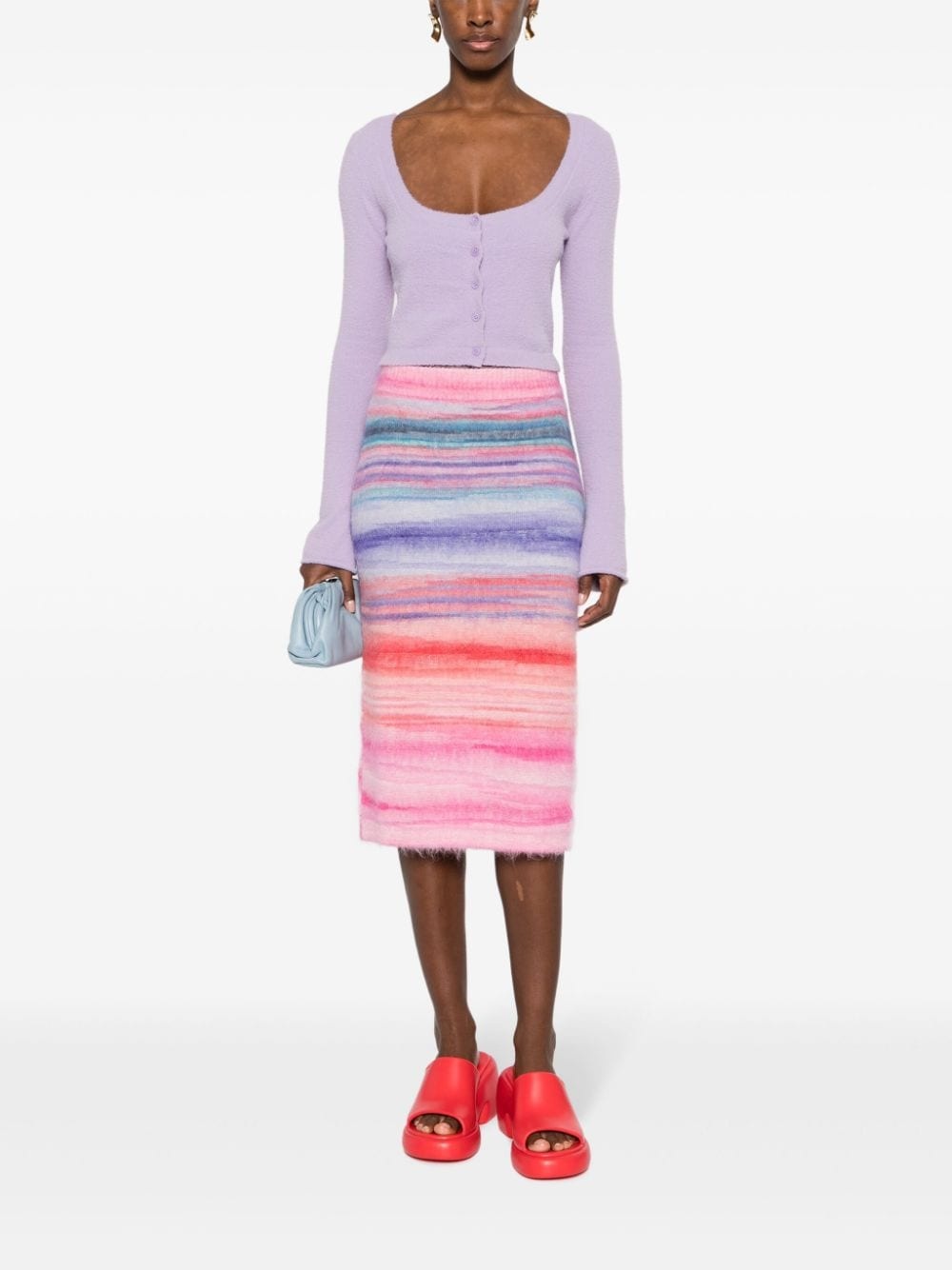 slub brushed knitted skirt - 2