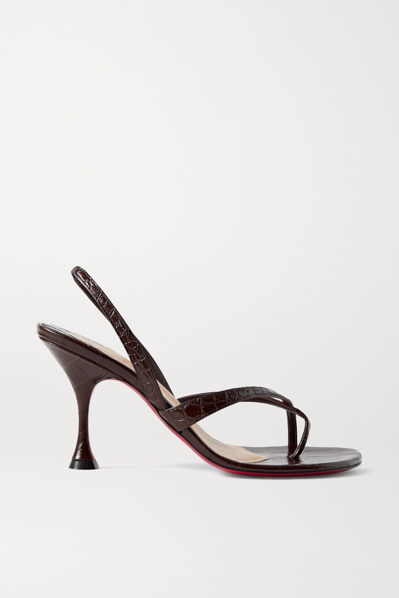 Taralita 85 croc-effect leather slingback sandals - 1