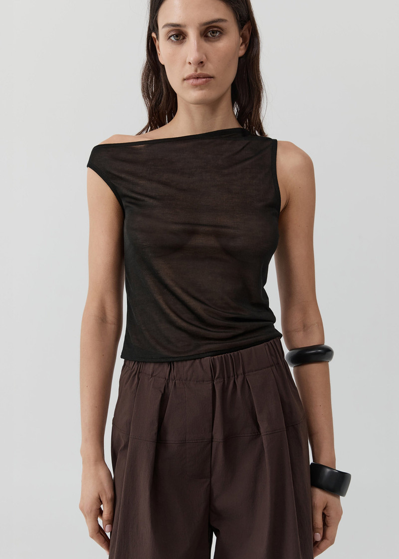 St. Agni Fine Jersey Asymm Top - Black 1