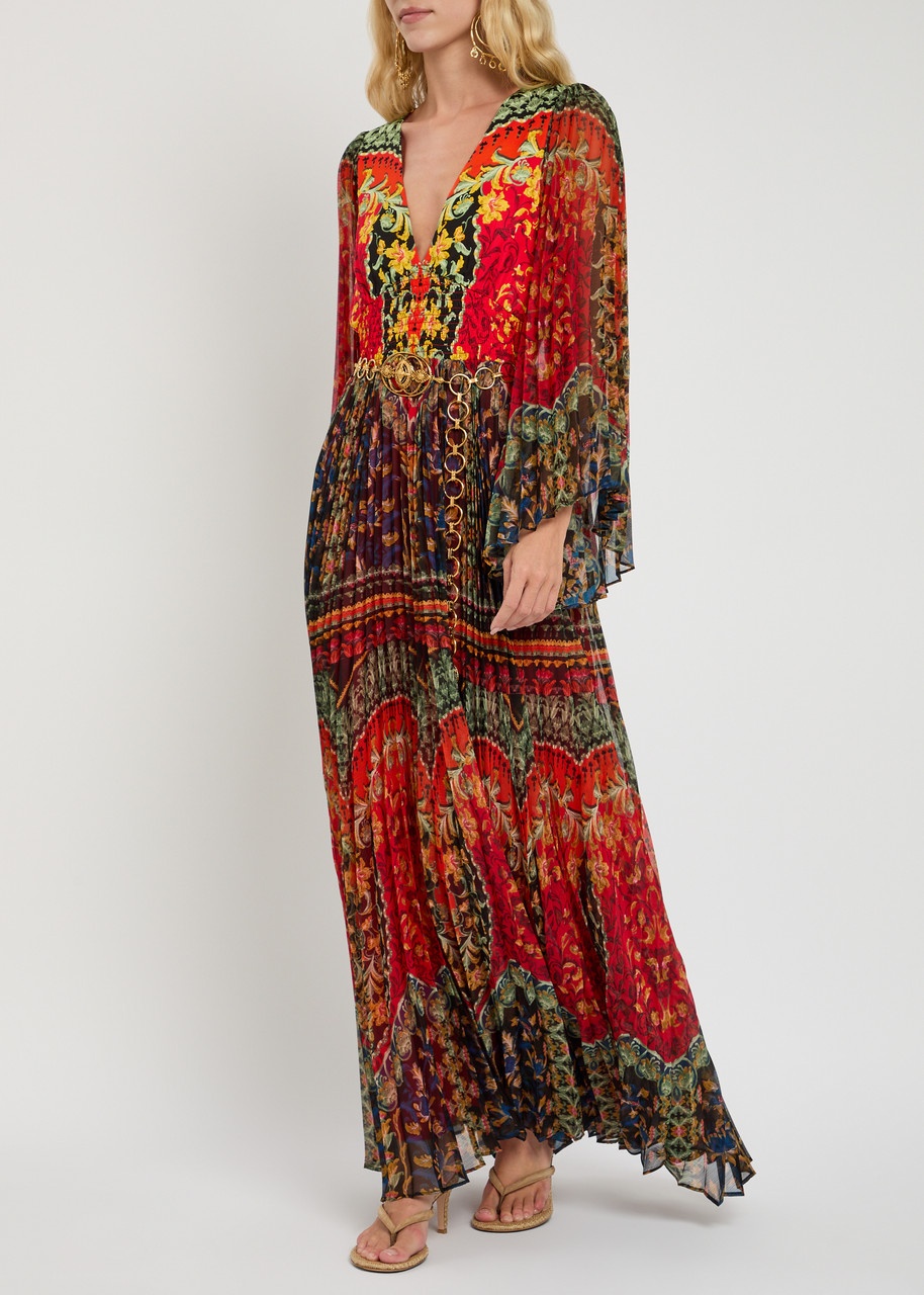 Alice + Olivia Bennett Floral-print Pleated Chiffon Maxi Dress - 4