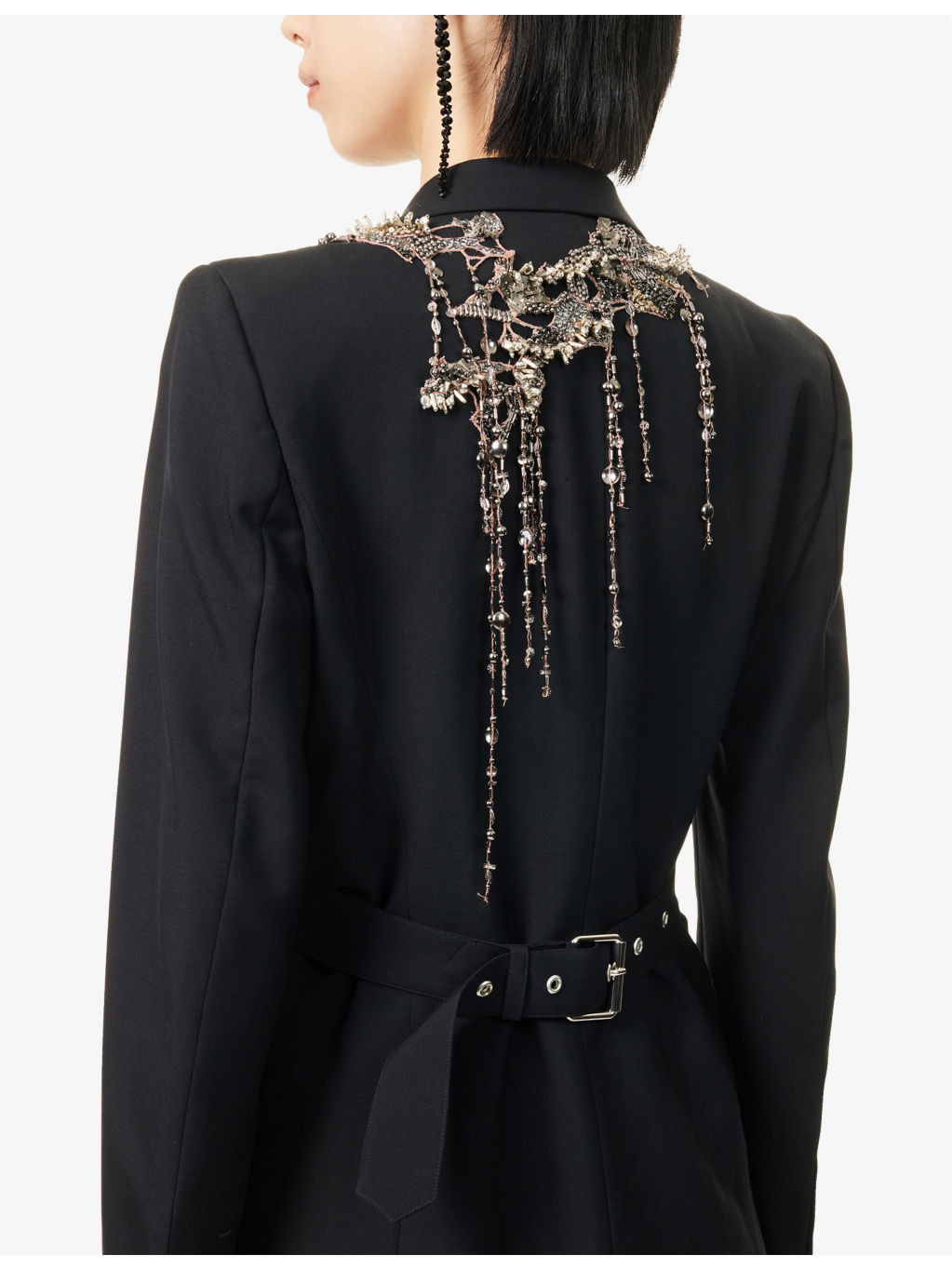 Embellished Notch-Lapels Wool-Blend Coat - 6