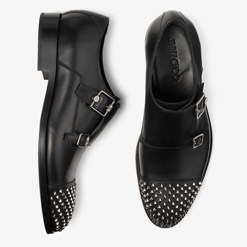 Finnion Monkstrap
Black Calf Leather Monk Strap Shoes with Studs 4