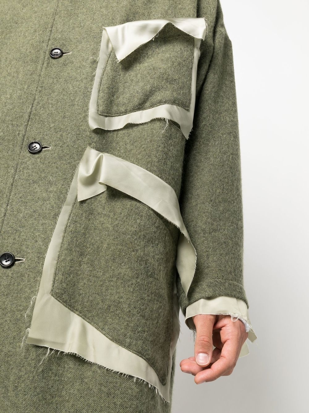 deconstructed single-breasted coat - 5