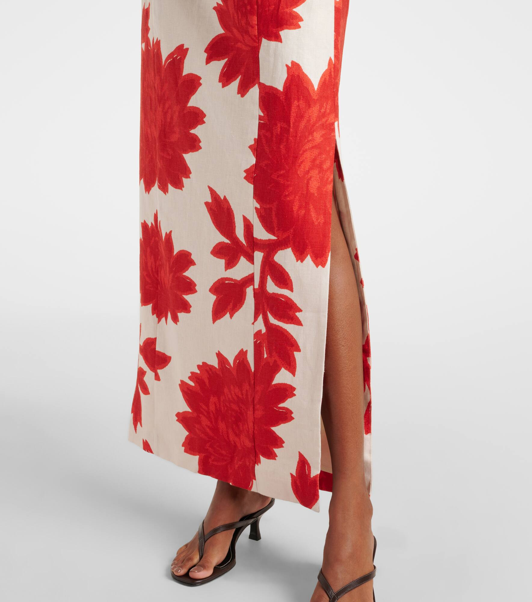 Floral linen maxi dress - 5