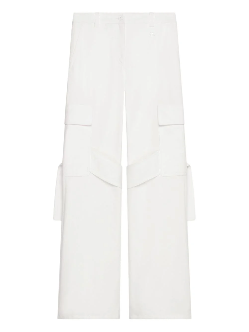 flap-pocket cotton trousers - 1