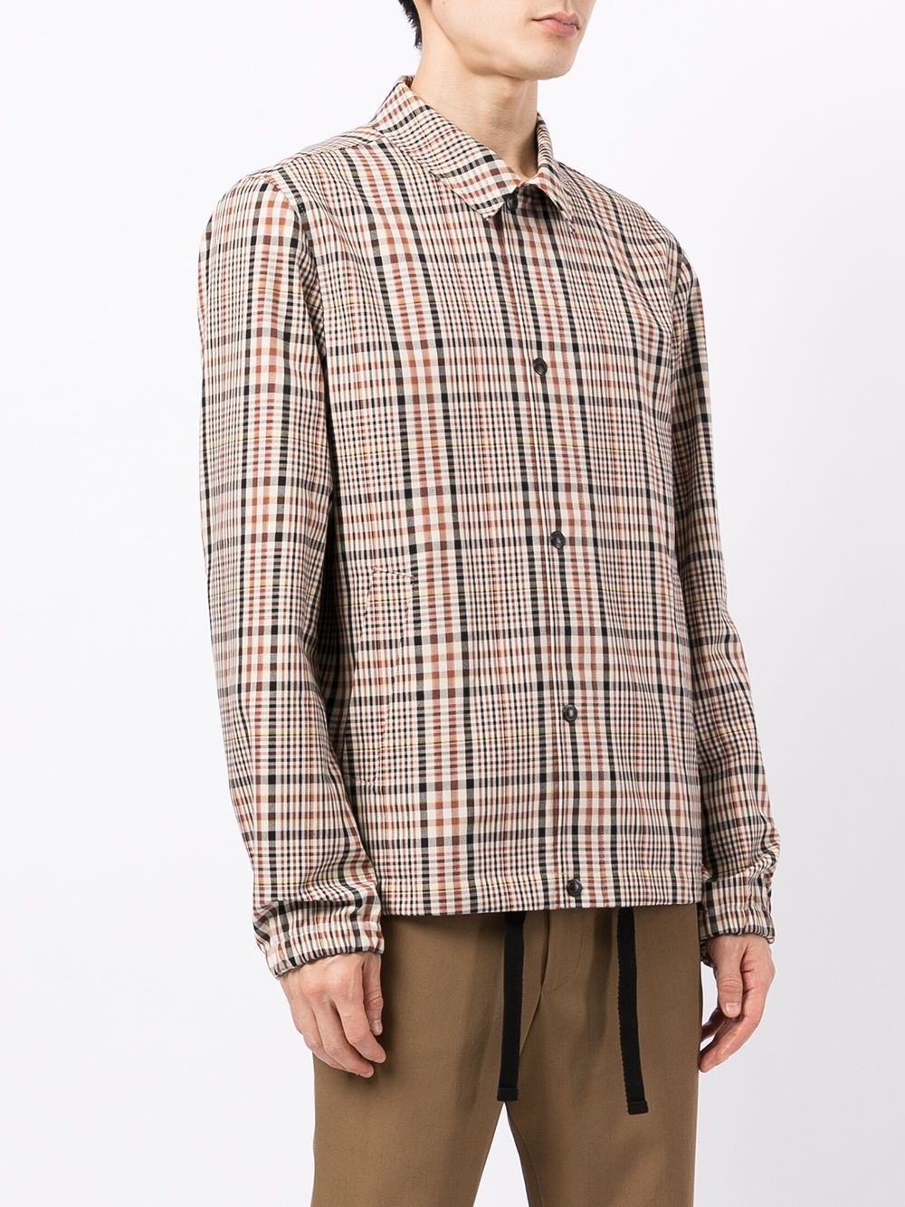 checked cotton shirt jacket - 3