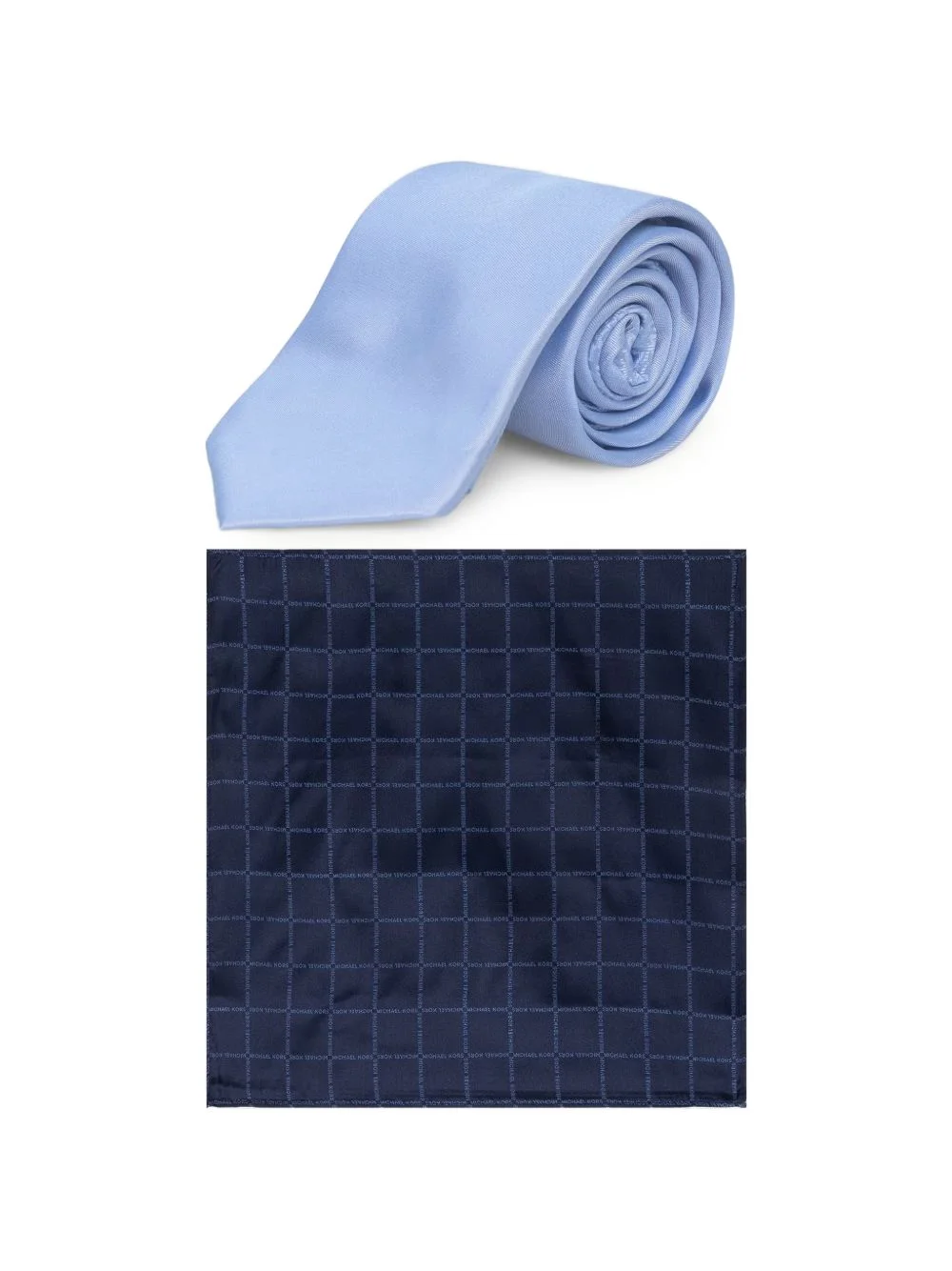 monogram-pattern silk-blend tie and pocket square set - 1