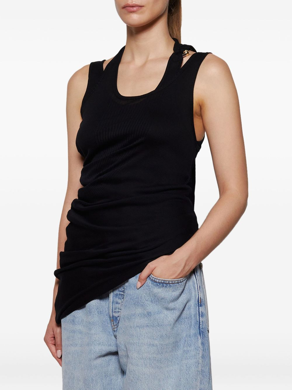 twisted double-layer tank top - 3