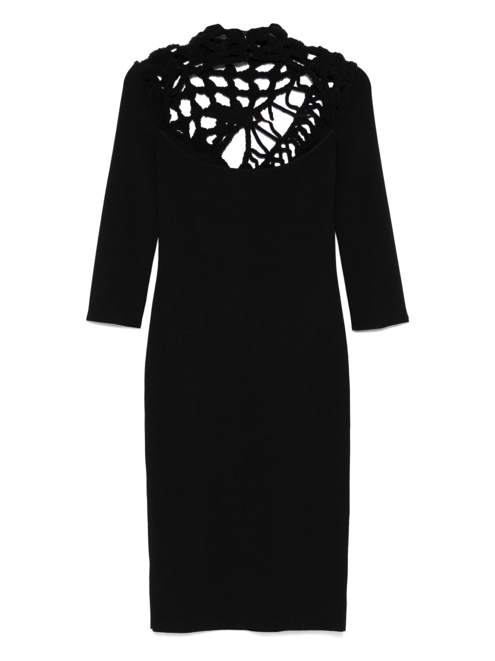 open-knit detailed midi dress - 2