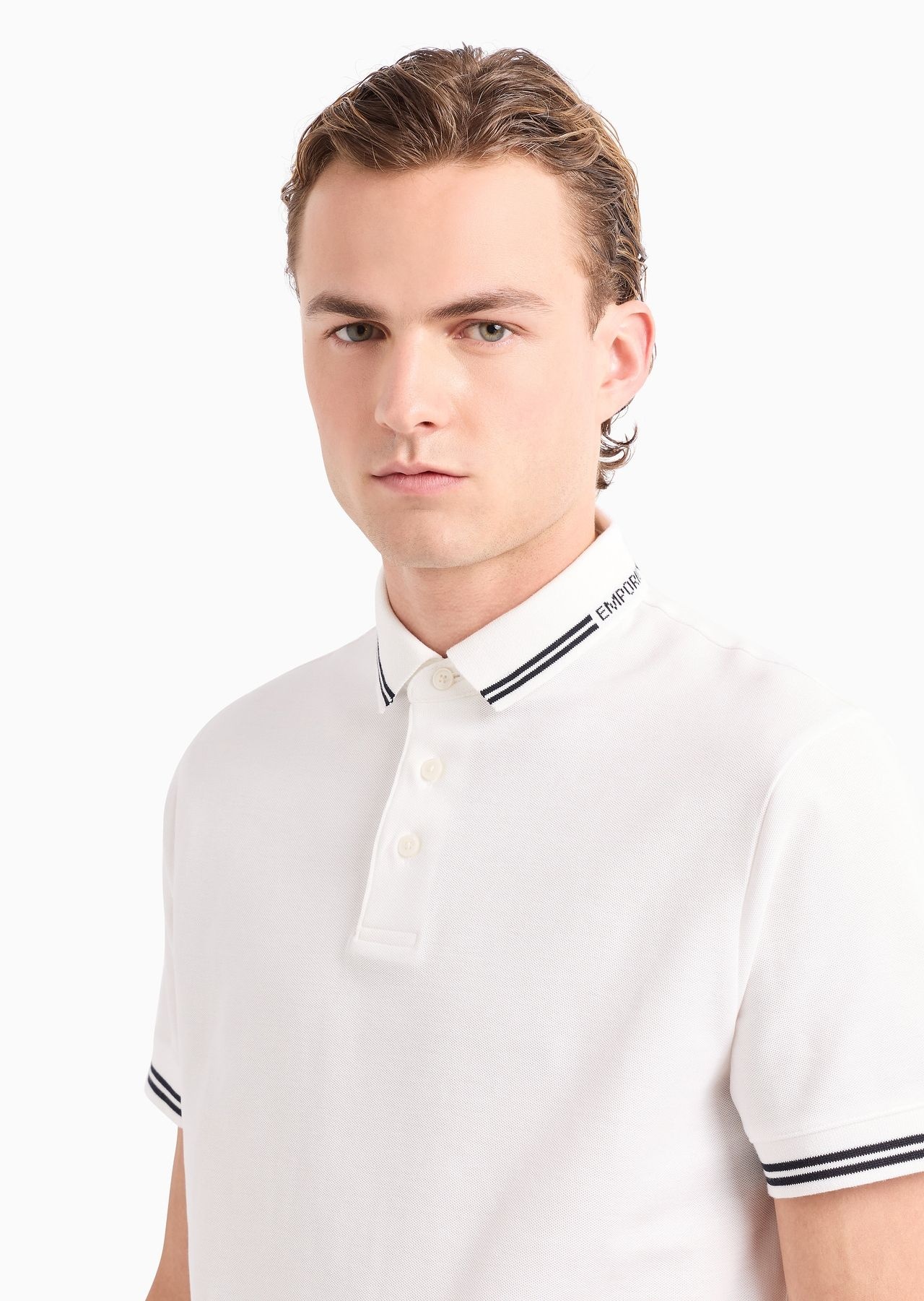 Jersey polo shirt with placed logo - 9