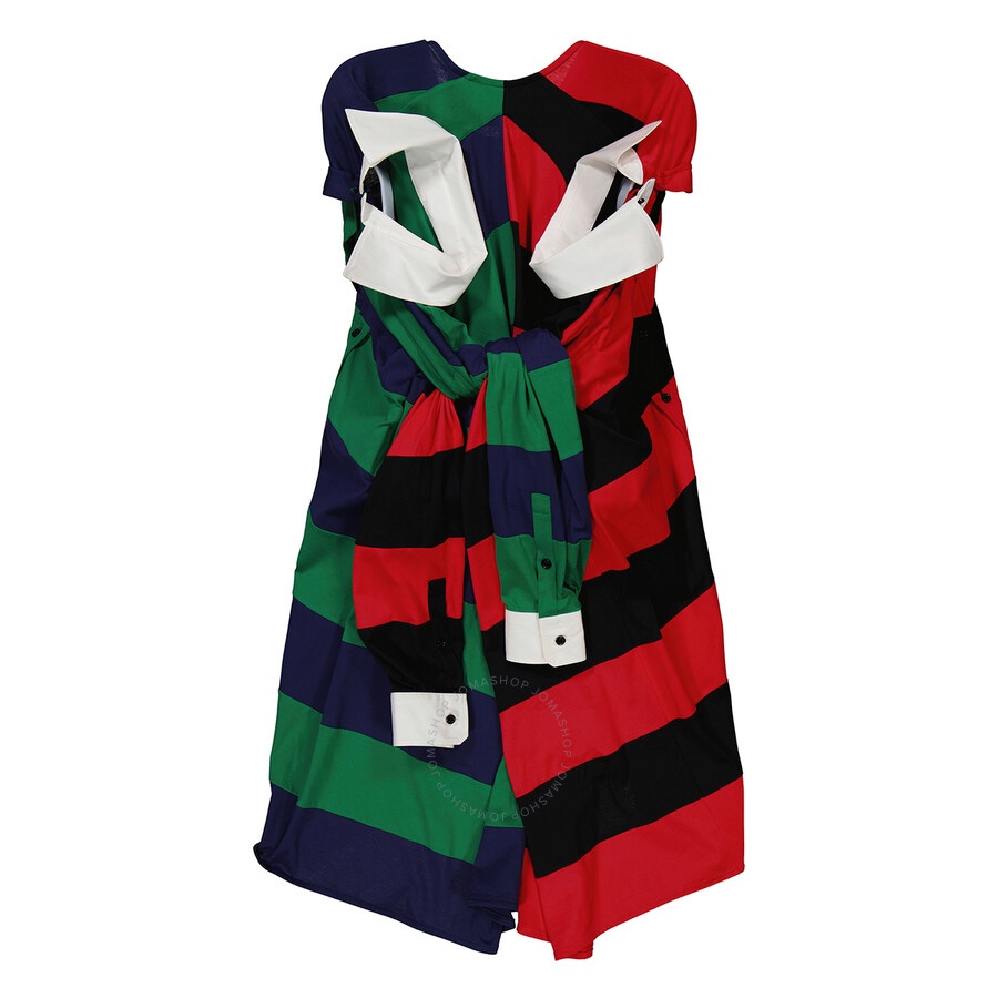 Burberry Striped Cotton Reconstructed Rugby Shirt Dress, Size One Size - 2