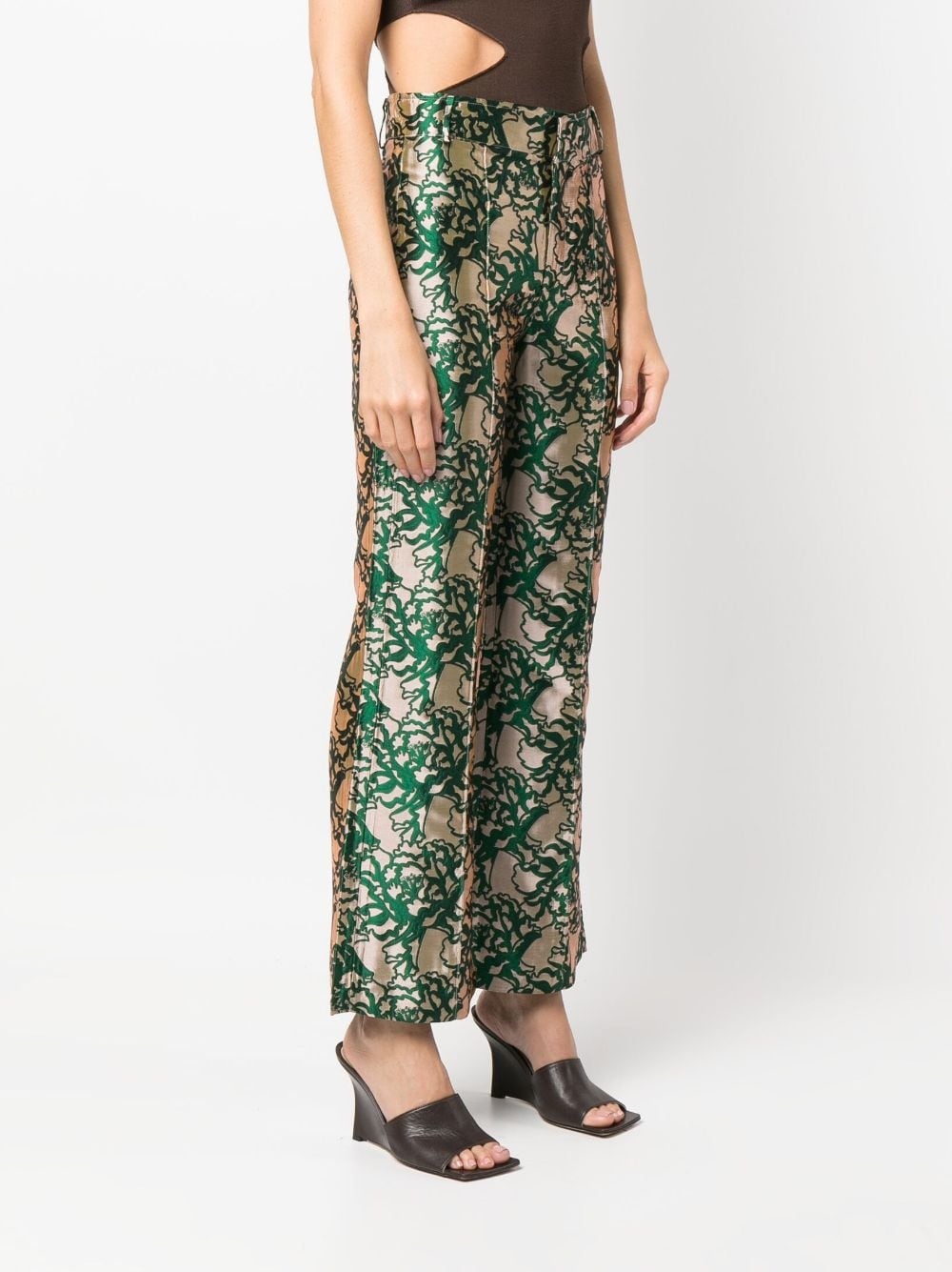 Yoshitomo jacquard straight-leg trousers - 3