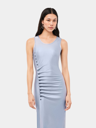 Paco Rabanne SLEEVELESS FADED BLUE DRAPPÉ PRESSION DRESS outlook