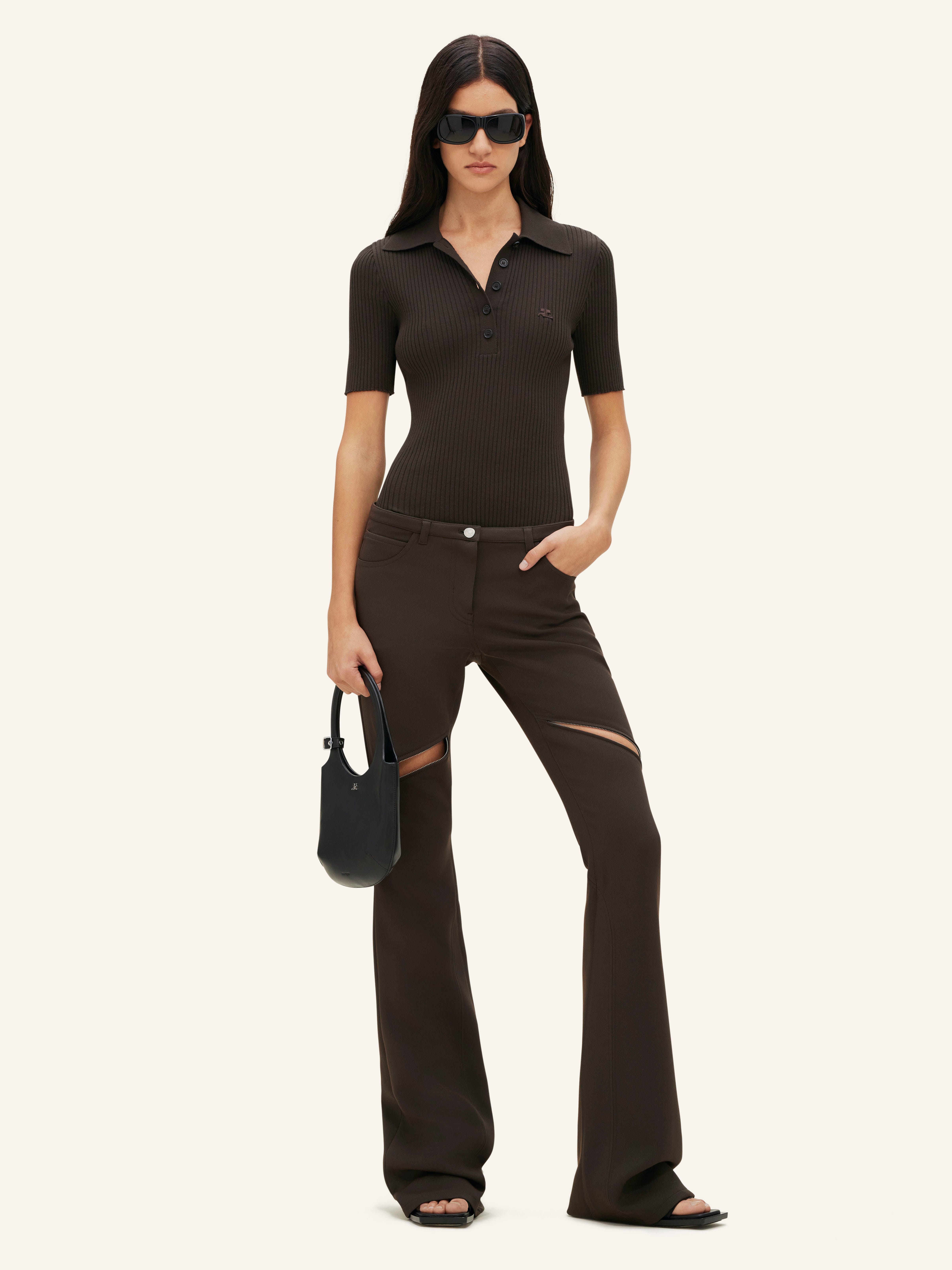 ELLIPSE ZIPPED TWILL PANTS - 3