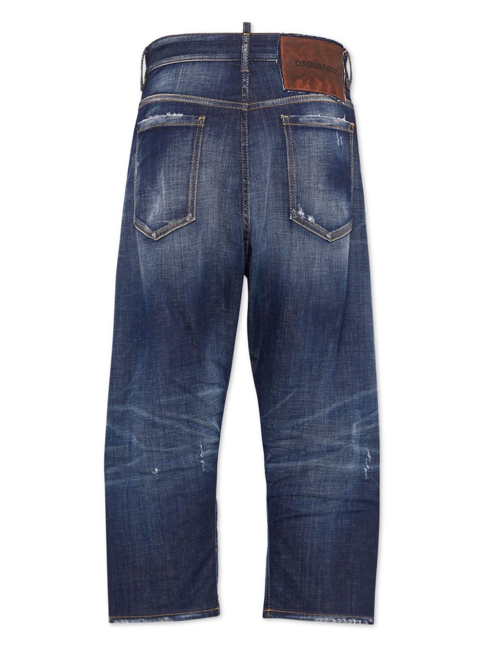 bleached-wash cropped jeans - 2