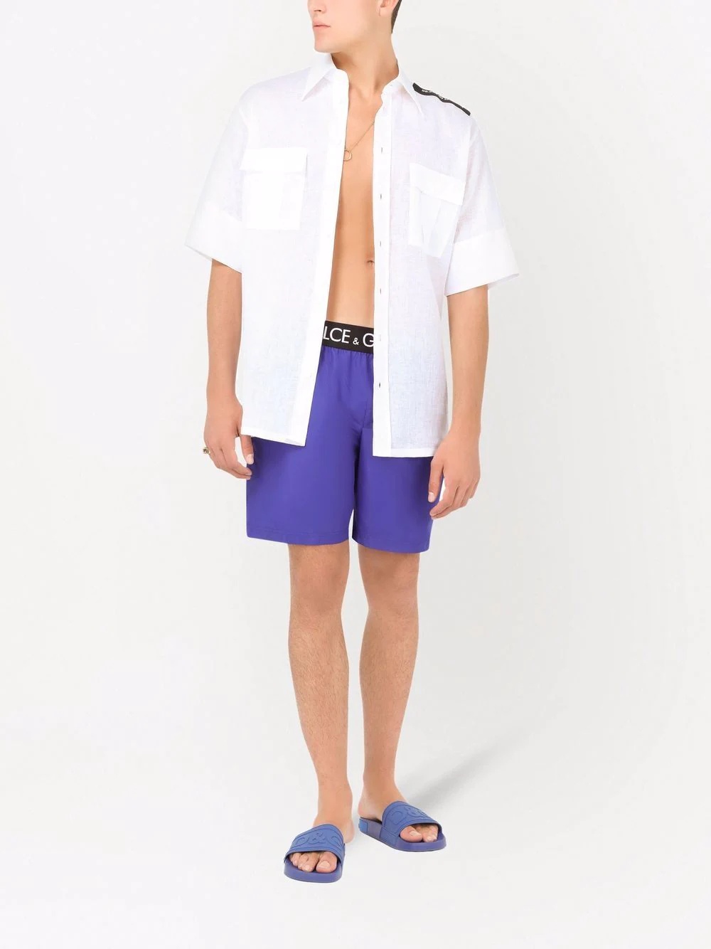 logo-waistband swim shorts - 2