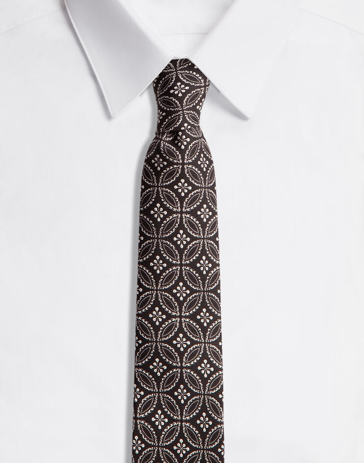 Tie-design silk jacquard blade tie (6 cm) - 1