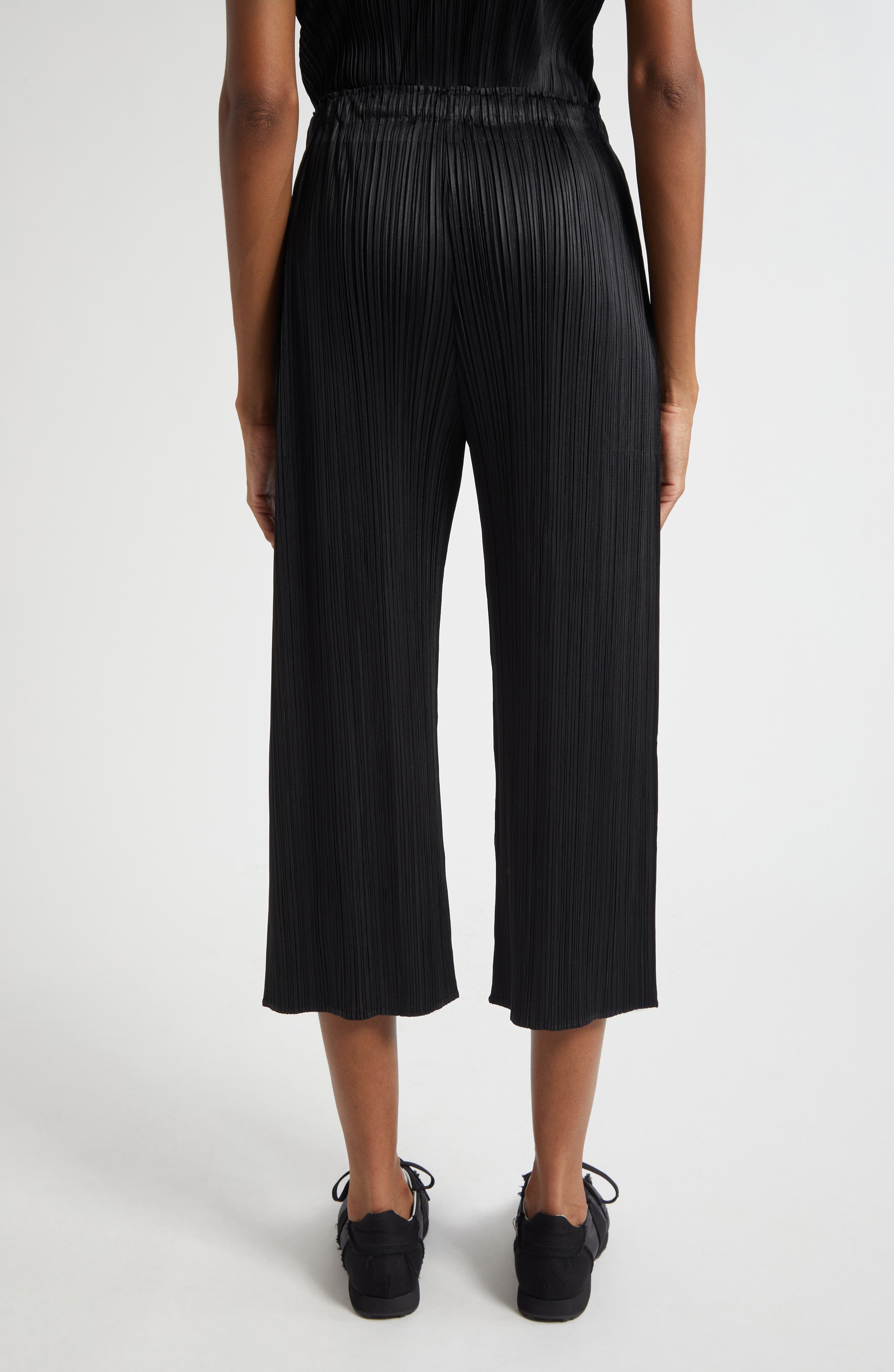 Pleats Please Issey Miyake Monthly Colors August Pleated Crop Pants in Black at Nordstrom - 3