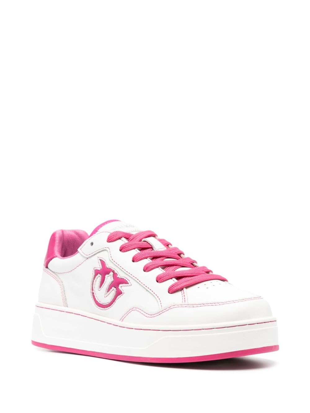 logo faux-leather sneakers - 2