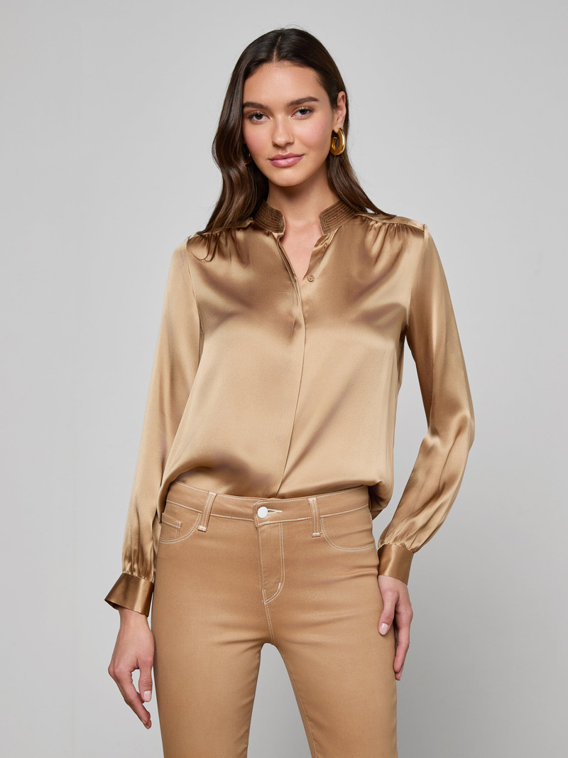 L'AGENCE Bianca Silk Blouse outlook