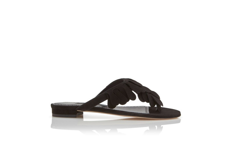 Black Suede Strappy Sandals 1