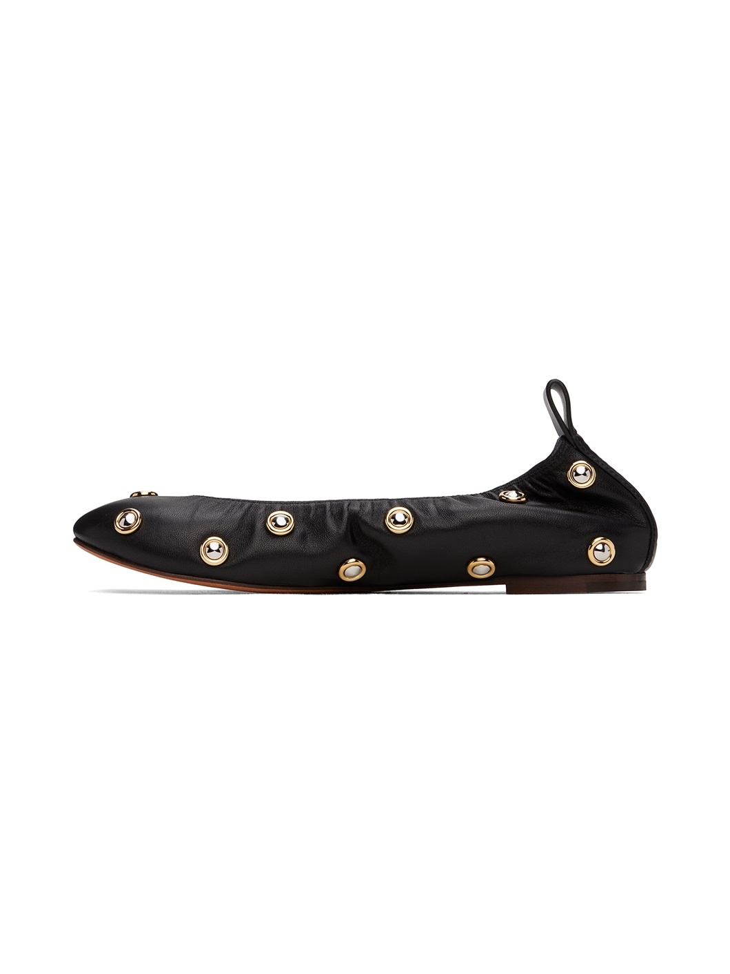 Black Studs Ballerina Flats - 3