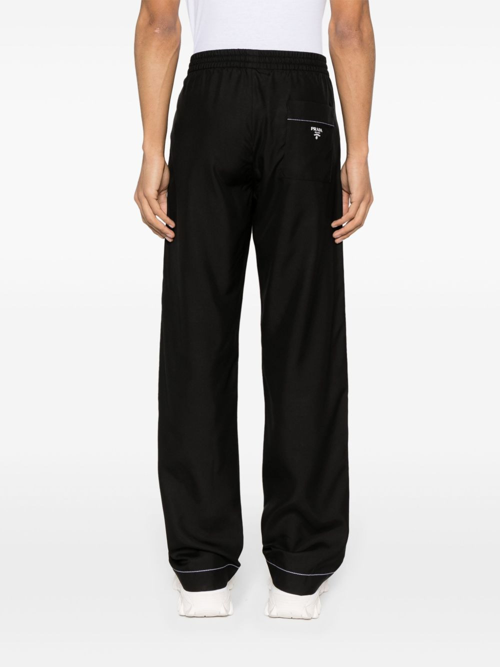 straight silk trousers - 4