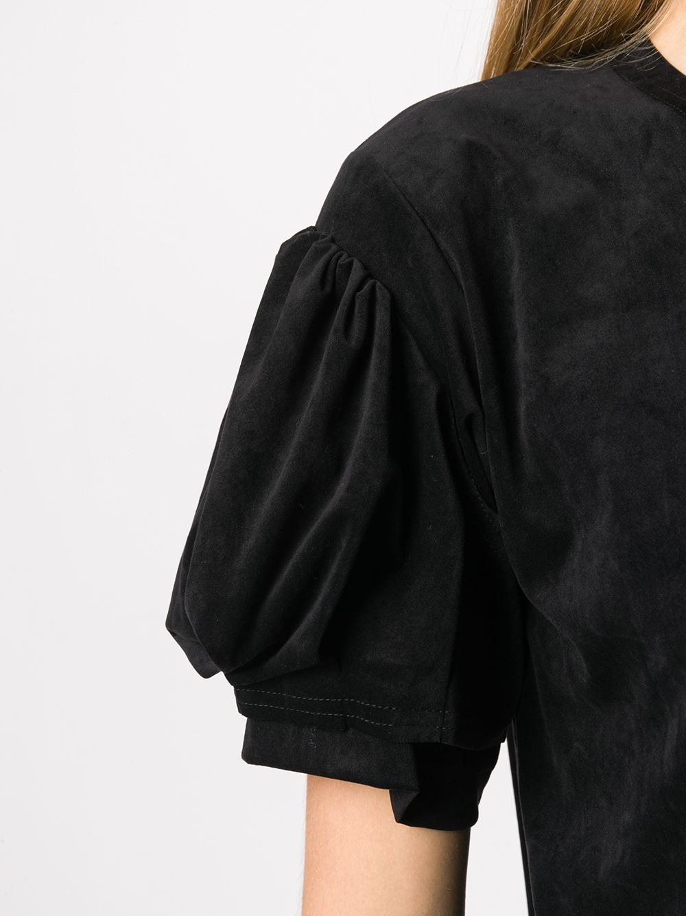 textured puff sleeve T-shirt - 5