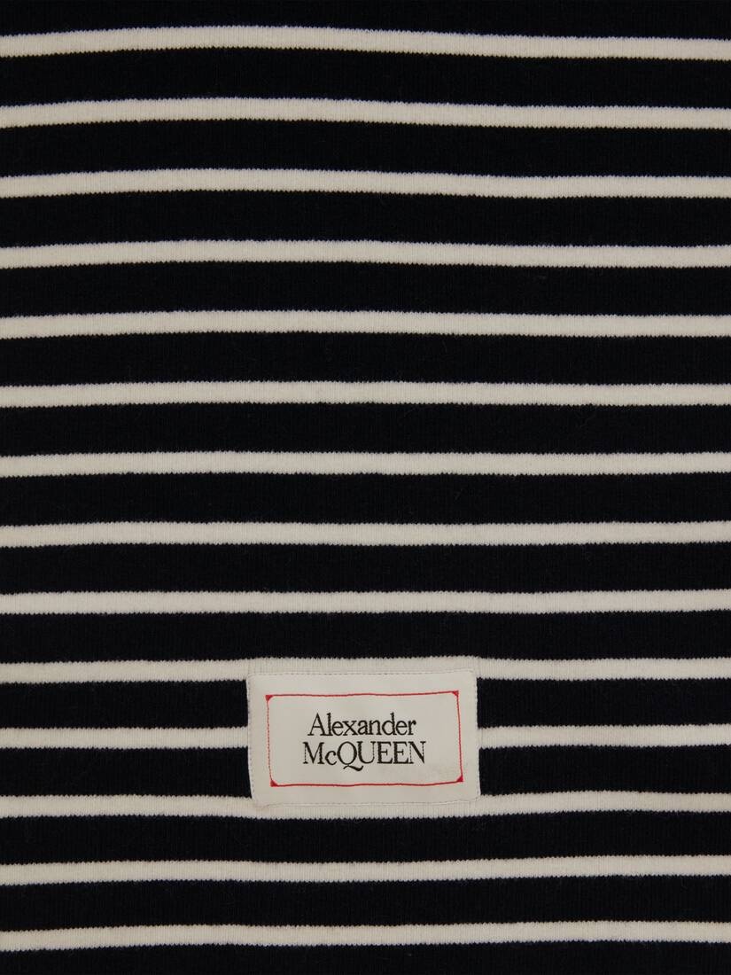 Hybrid Stripe Scarf in Navy/ivory - 4