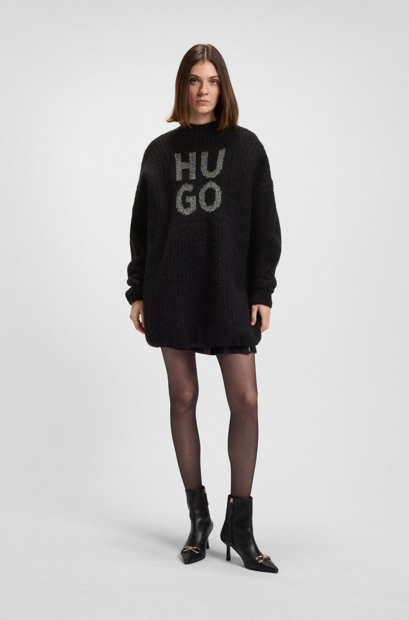 HUGO SPARKLING STACKED-LOGO SWEATER WITH WOOL AND ALPACA outlook