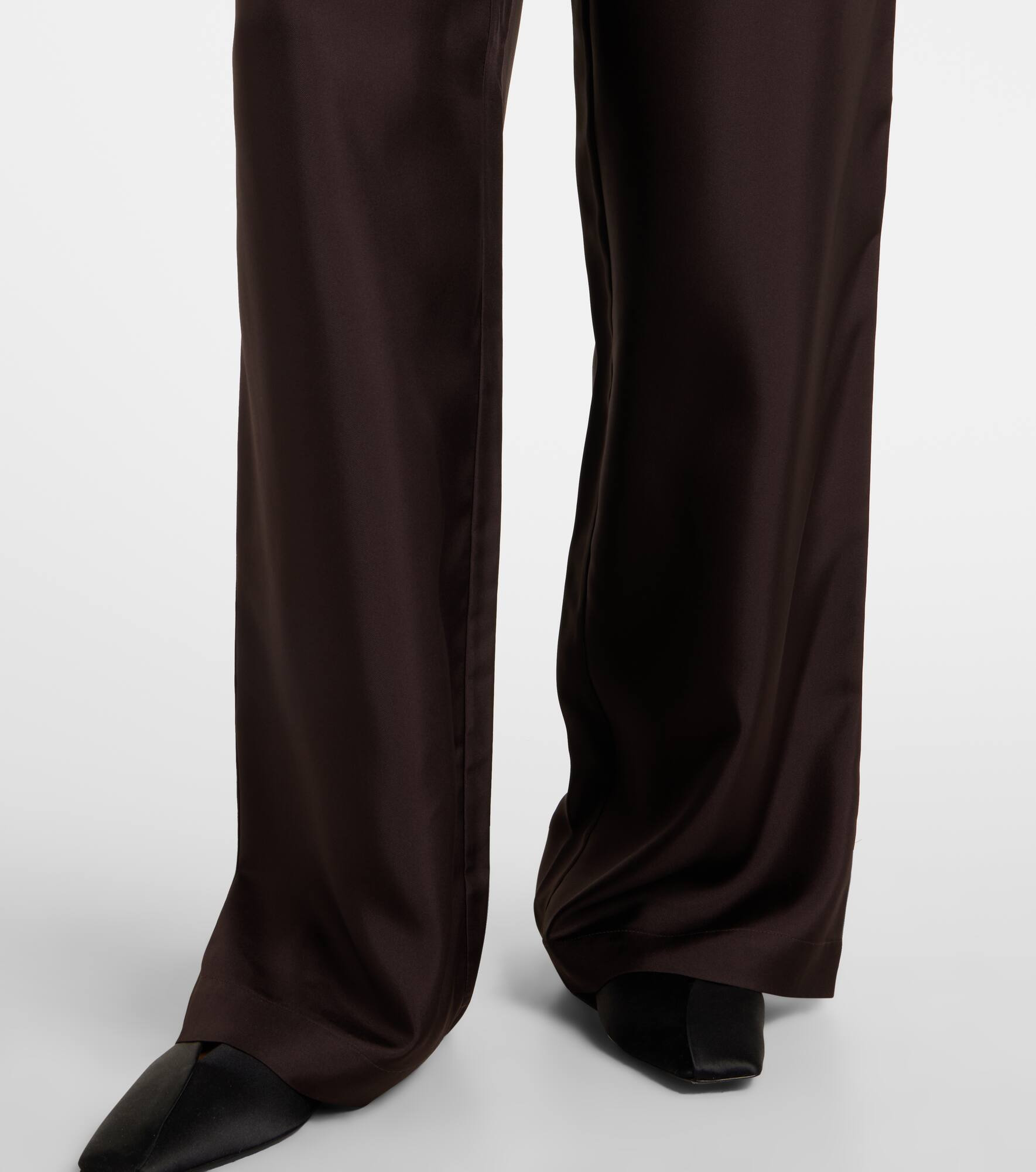 Silk wide-leg pants - 5