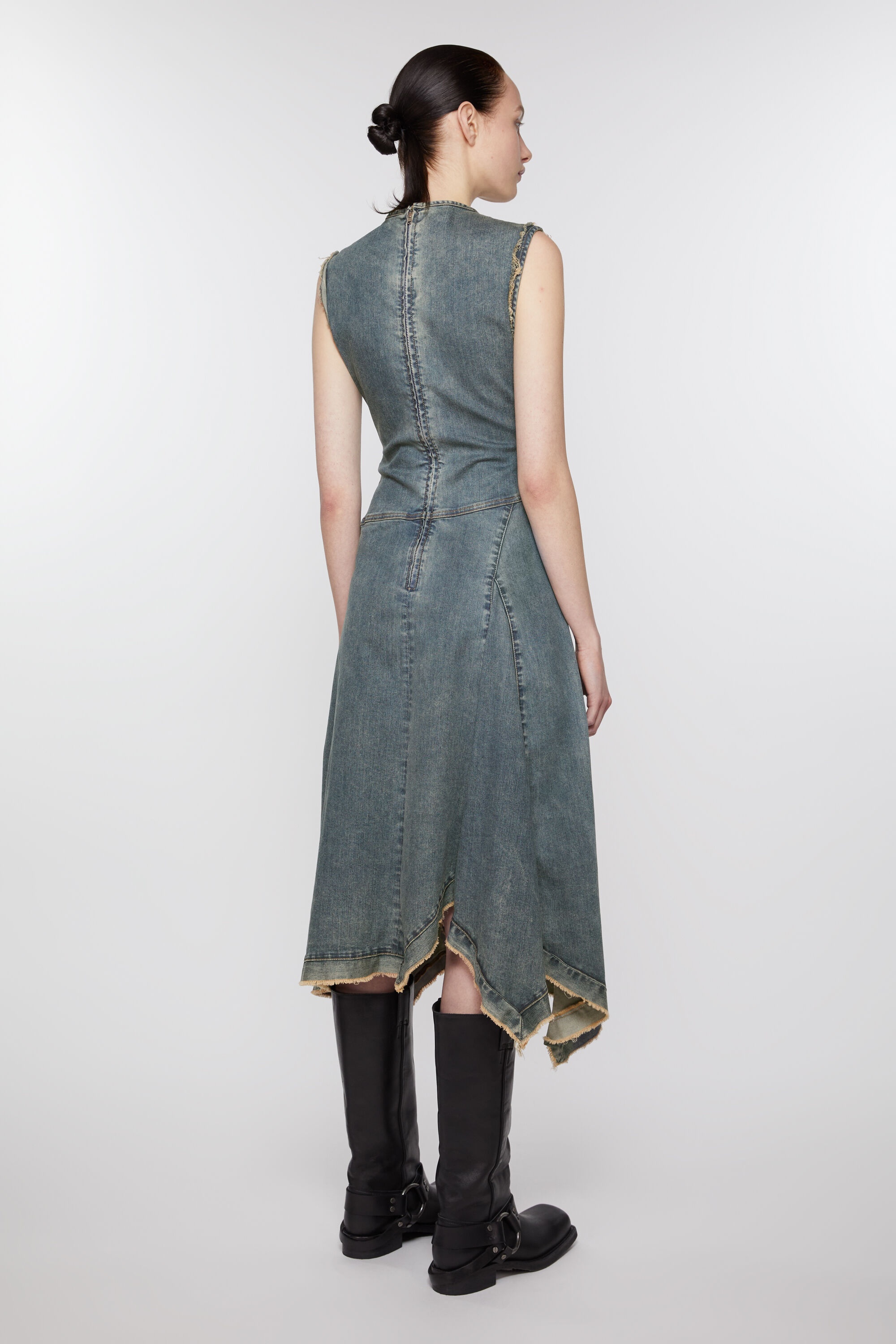 Demin sleeveless dress - Mid Blue - 3